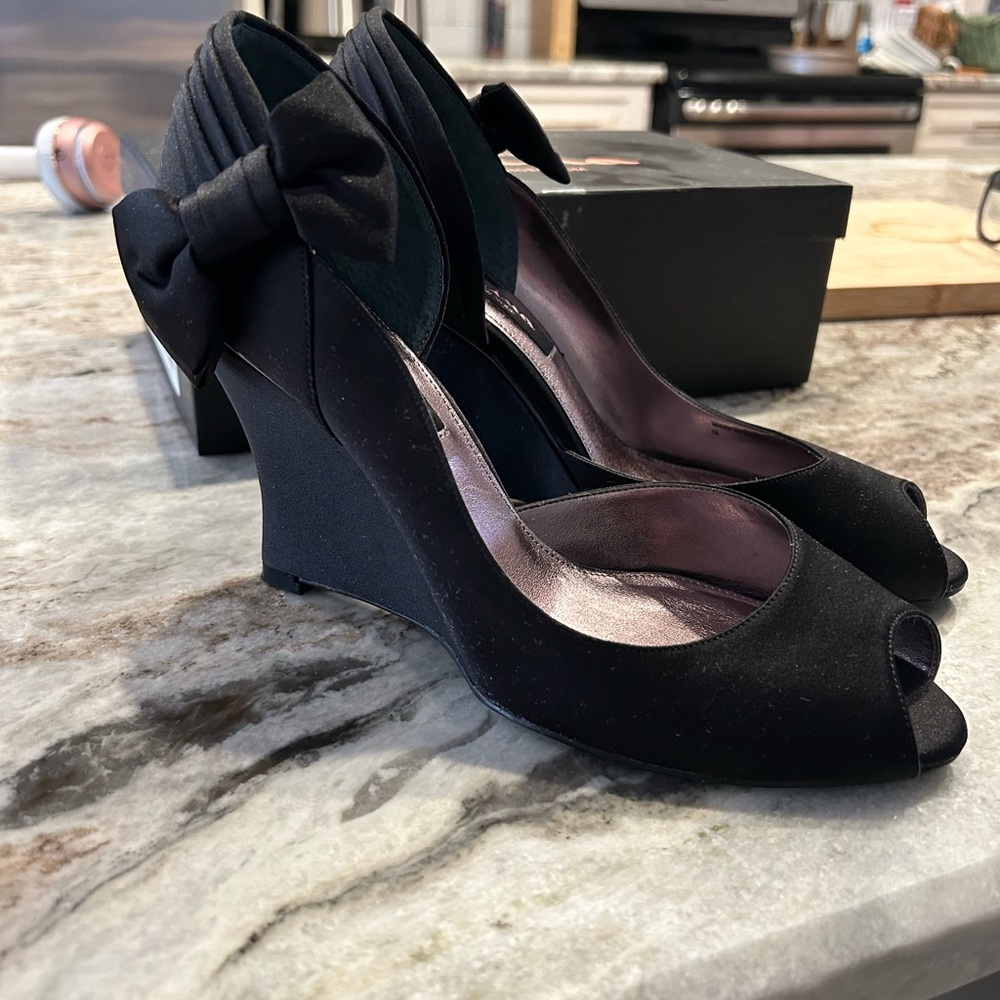 Black Nina satin  heels